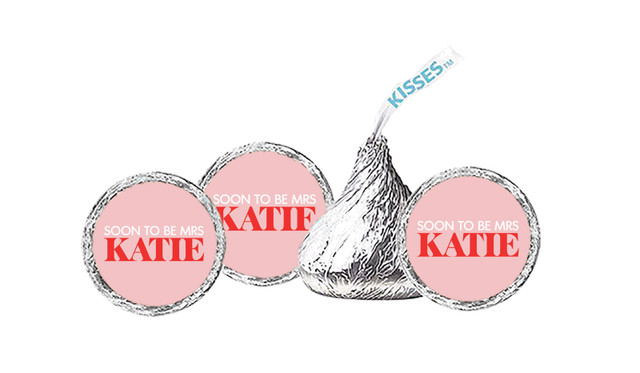 Simple Pink Hens Night Custom Hersheys Kisses