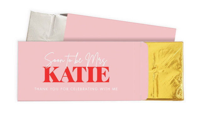 Simple Pink Hens Night Personalised Chocolate Bar In A Box