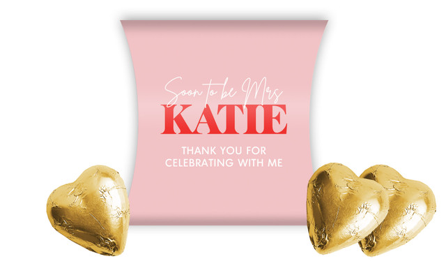 Simple Pink Hens Night Personalised Pillow Boxes