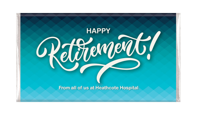 Blue Pattern Retirement Personalised Chocolate Bars