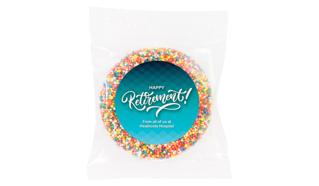 Blue Pattern Retirement Personalised Chocolate Freckle