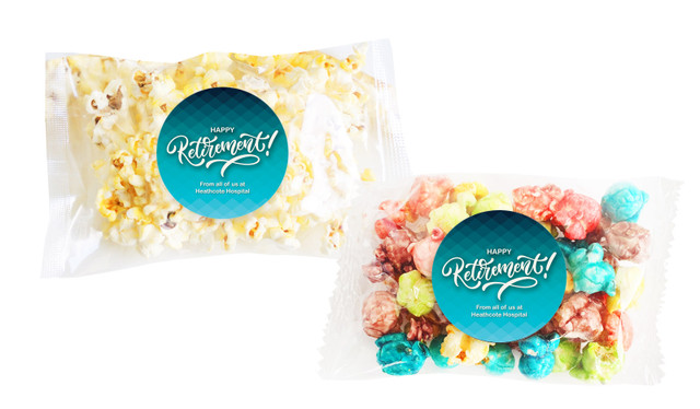 Blue Pattern Retirement Personalised Popcorn Bag