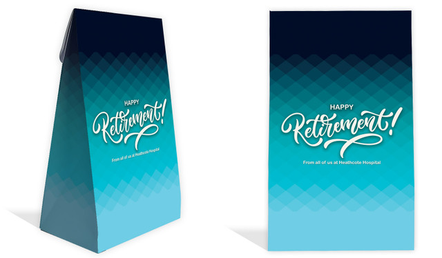 Blue Pattern Retirement Personalised Gusset Favour Bag
