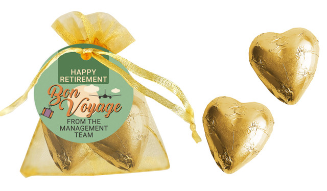 Bon Voyage Retirement Custom Organza Bag