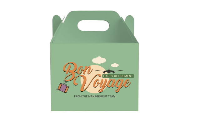 Bon Voyage Retirement Personalised Gable Favour Box