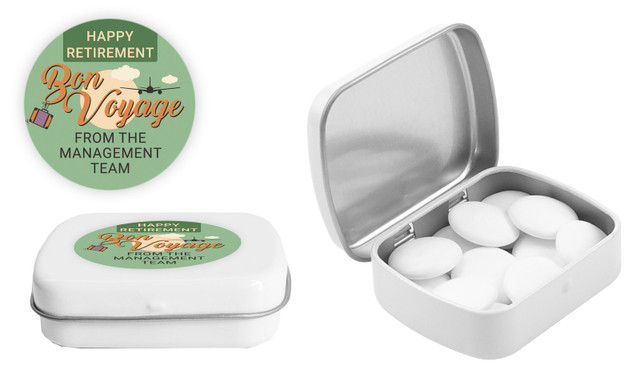 Bon Voyage Retirement Personalised Mint Tins