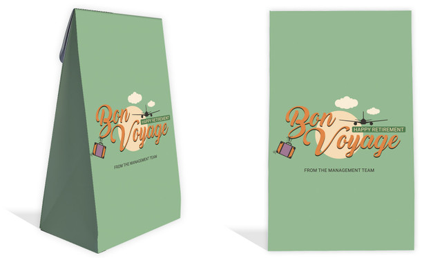 Bon Voyage Retirement Personalised Gusset Favour Bag
