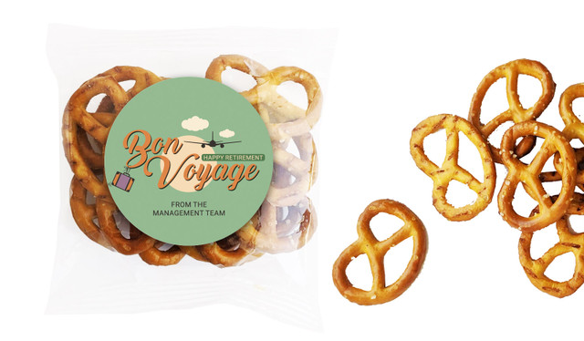 Bon Voyage Retirement Personalised Bag Of Pretzels