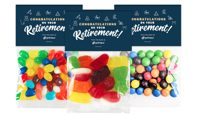 Icons Retirement Personalised Lolly Bag With Topper