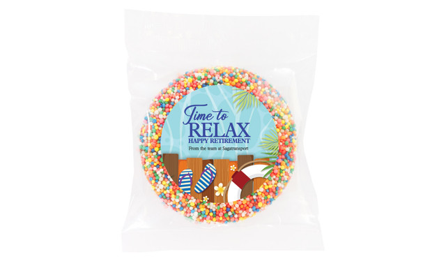 Poolside Retirement Personalised Chocolate Freckle