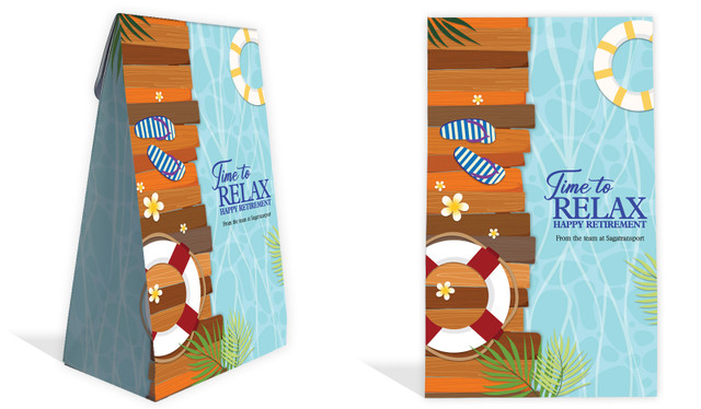 Poolside Retirement Personalised Gusset Favour Bag