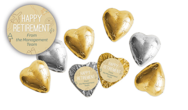 Travel Map Retirement Personalised Foil Chocolate Hearts