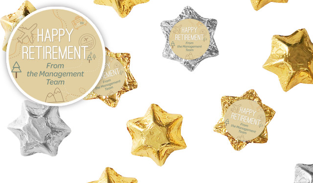 Travel Map Retirement Personalised Foil Chocolate Stars