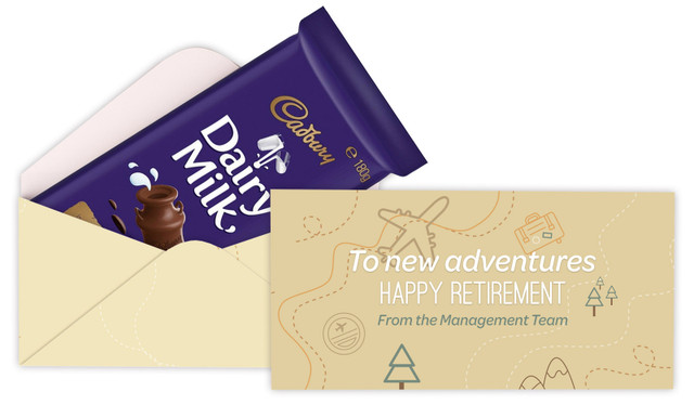 Travel Map Retirement Personalised Cadbury Bar Box