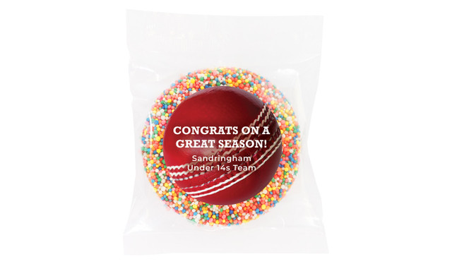 Cricket Ball Personalised Chocolate Freckle