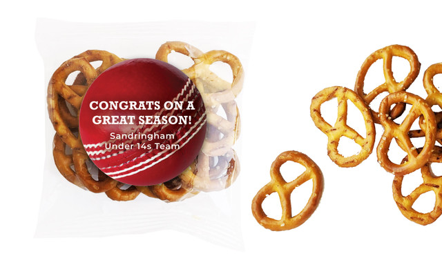 Cricket Ball Personalised Bag Of Pretzels