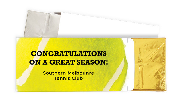 Tennis Ball Personalised Chocolate Bar In A Box