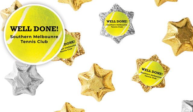 Tennis Ball Personalised Foil Chocolate Stars