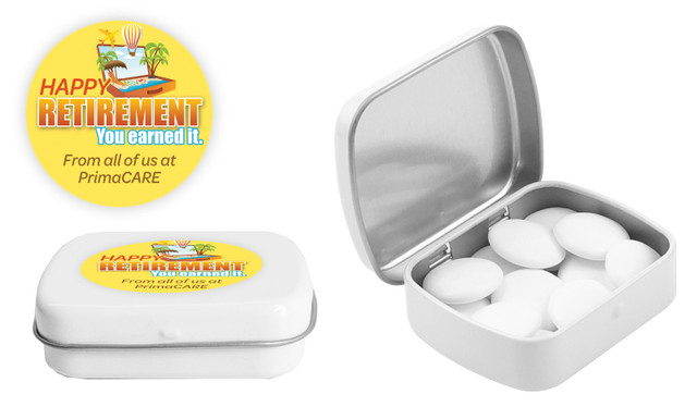 Suitcase Retirement Personalised Mint Tins