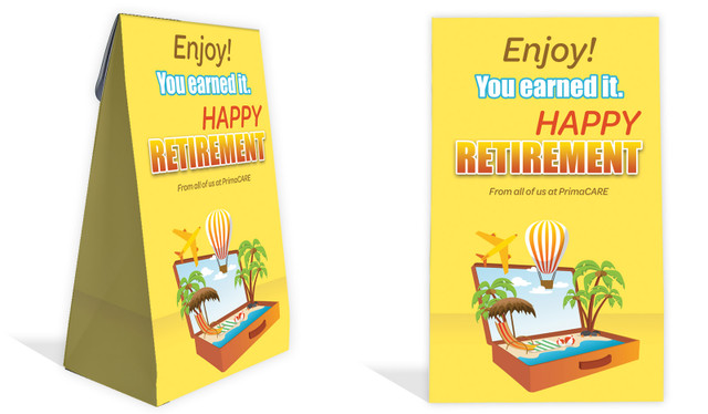 Suitcase Retirement Personalised Gusset Favour Bag