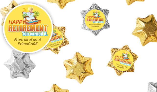 Suitcase Retirement Personalised Foil Chocolate Stars