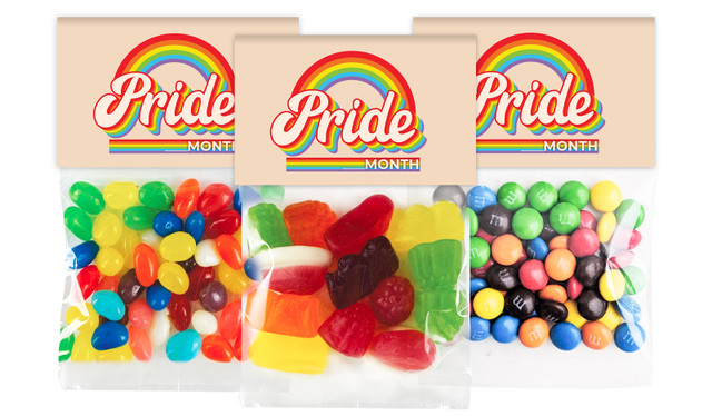 Retro Pride Personalised Lolly Bag With Topper