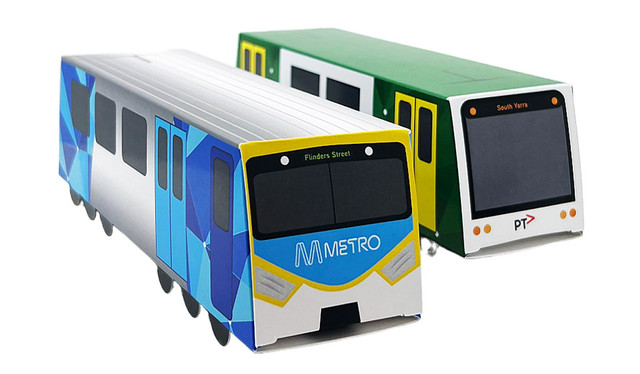Branded Train And Tram Box 19cm