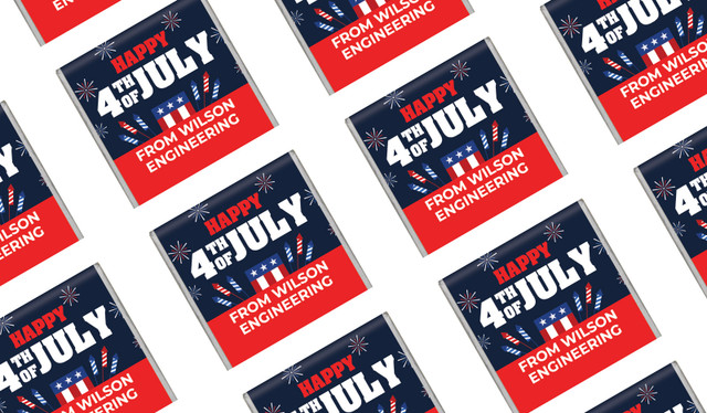 4th Of July Personalised Mini Chocolates