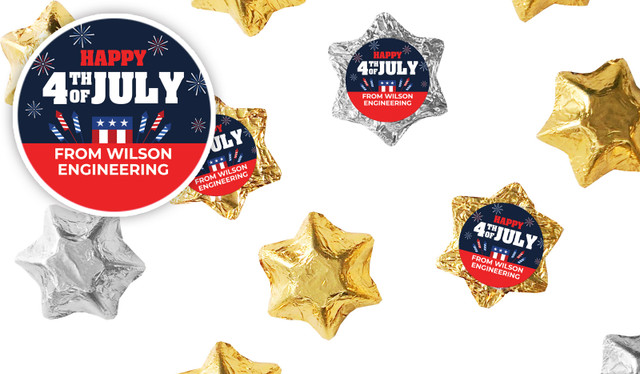 4th Of July Personalised Foil Chocolate Stars