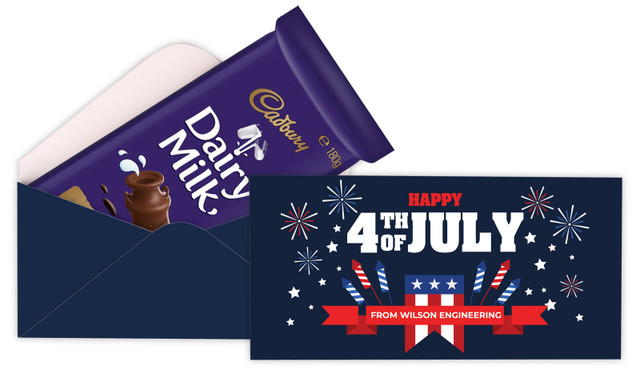4th Of July Personalised Cadbury Bar Box