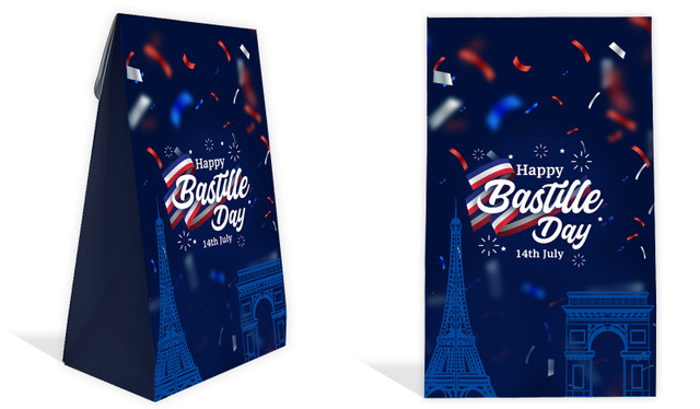 Bastille Day Personalised Gusset Favour Bag