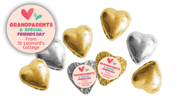 Grandparents Day Personalised Foil Chocolate Hearts