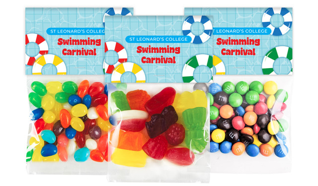 School Swimming Carnival Personalised Lolly Bag With Topper