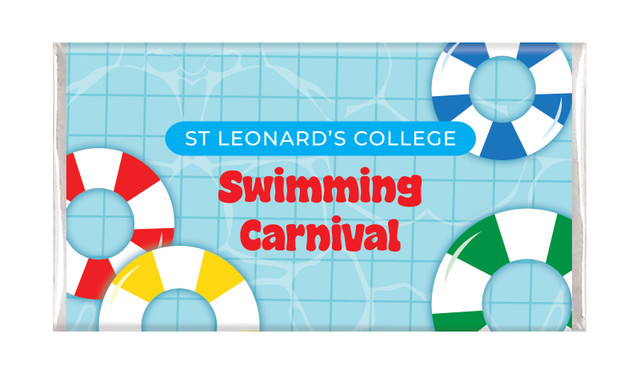 School Swimming Carnival Custom Chocolate Bars