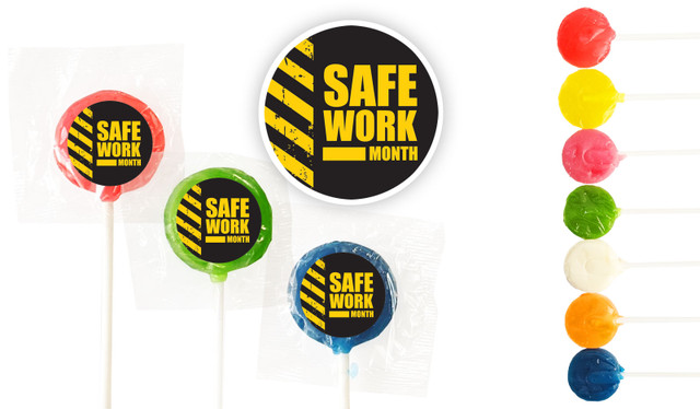 Safe Work Month Custom 3cm Mini Lollipops