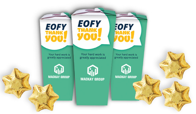 Corporate Colours EOFY Personalised Chocaboxes