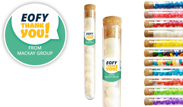 Corporate Colours EOFY Personalised Test Tubes