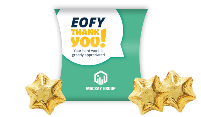 Corporate Colours EOFY Personalised Pillow Boxes