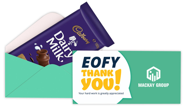 Corporate Colours EOFY Branded Cadbury Bar Box (Box Only)