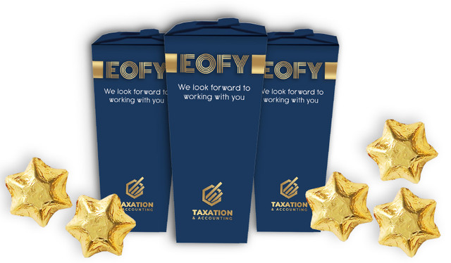 Bold Navy EOFY Personalised Chocaboxes