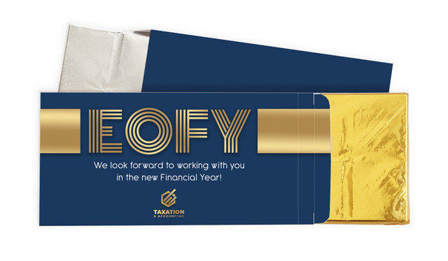 Bold Navy EOFY Personalised Chocolate Bar In A Box