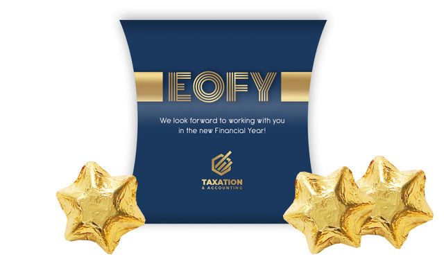 Bold Navy EOFY Personalised Pillow Boxes