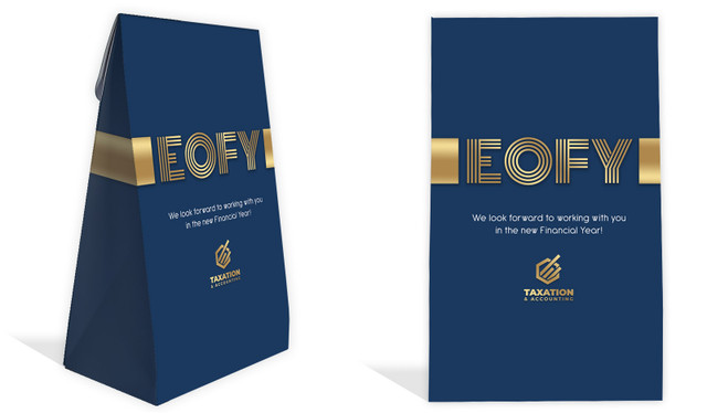 Bold Navy EOFY Personalised Gusset Favour Bag