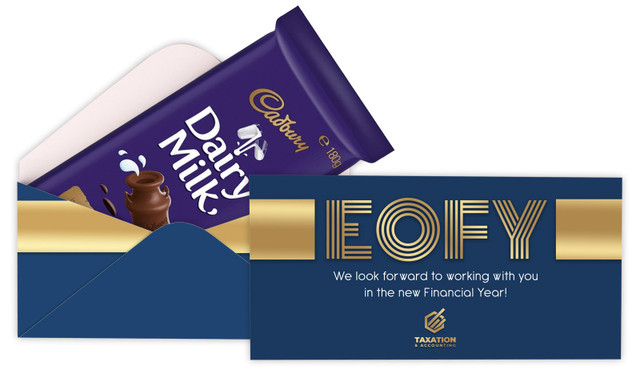Bold Navy EOFY Branded Cadbury Bar Box (Box Only)
