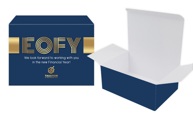  Bold Navy EOFY Personalised Tuck Gift Box