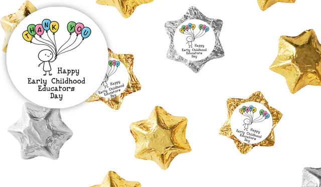 Sketch Early Childhood Educators Day Personalised Foil Chocolate Stars