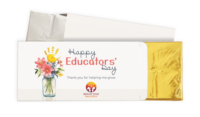 Helping Hand Early Childhood Educators Day Personalised Chocolate Bar In A Box