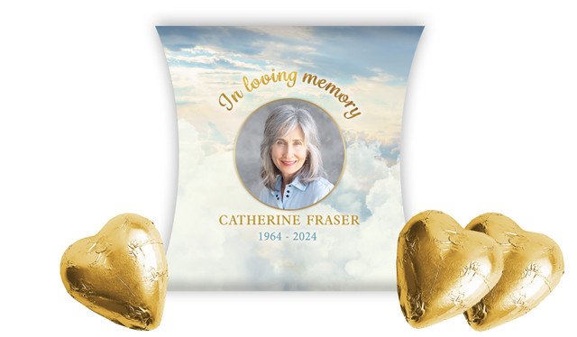 Clouds Funeral Personalised Pillow Boxes
