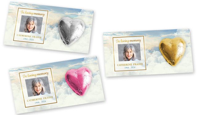 Clouds Funeral Branded Heart Card
