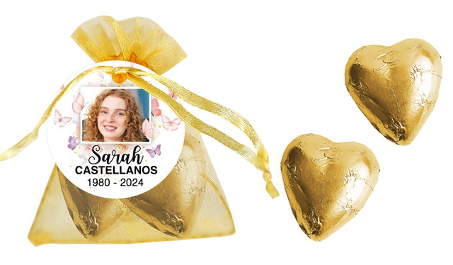 Butterflies Funeral Personalised Organza Bag